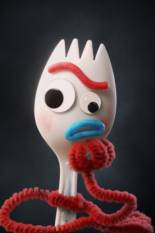 Forky, curious, Toy Story 4, movie, 240x320 wallpaper