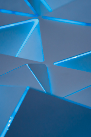Blue, pyramids, triangles, abstract, 240x320 wallpaper