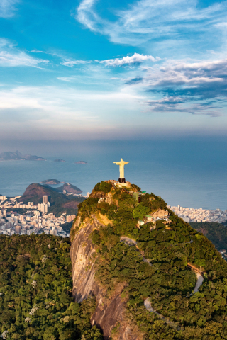 Cliffs of Rio de Janeiro, aerial view, city, 240x320 wallpaper