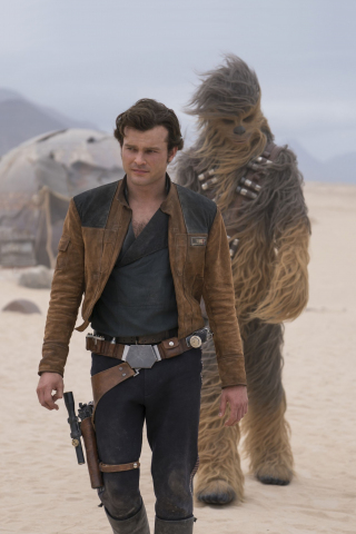 Han solo and chewbacca, movie, 2018, Solo: A star wars story, 240x320 wallpaper