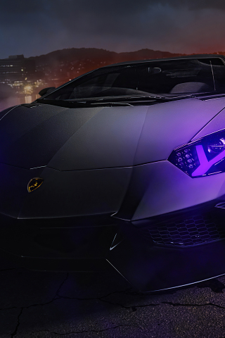 Urban Lambo, purple headlight, luxury sportcar, 240x320 wallpaper