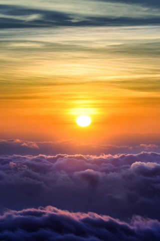 Above the clouds, nature, sunset, sky, 240x320 wallpaper