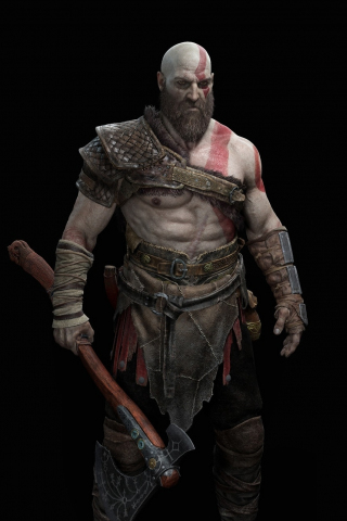 God of War, kratos, warrior, art, 240x320 wallpaper