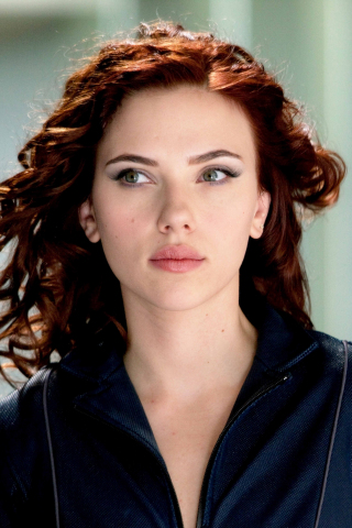 Black Widow, Scarlett Johansson, movie, actress, 320x480 wallpaper