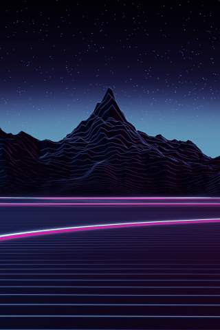 Neon, Highway, mountains, landscape, 240x320 wallpaper