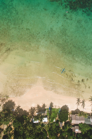 Green, beach, aerial view, 240x320 wallpaper