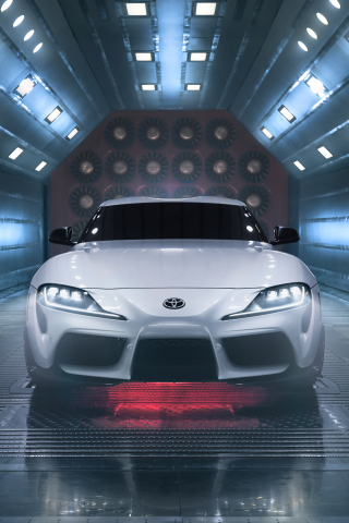 2022 Toyota Supra A91-CF carbon fiber, white sports car, 240x320 wallpaper