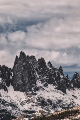 Mountains, cliffs, nature, clouds, 240x320 wallpaper