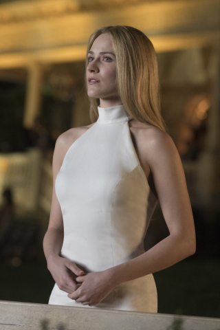 Evan Rachel Wood, blonde, white dress, 2018, 240x320 wallpaper