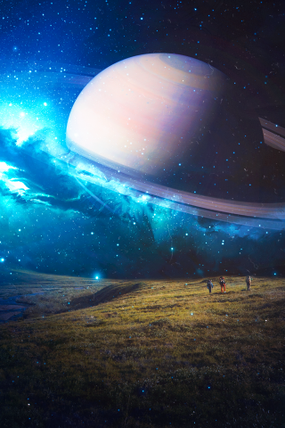 Fantasy, art, space, planet, stars, landscape, 240x320 wallpaper