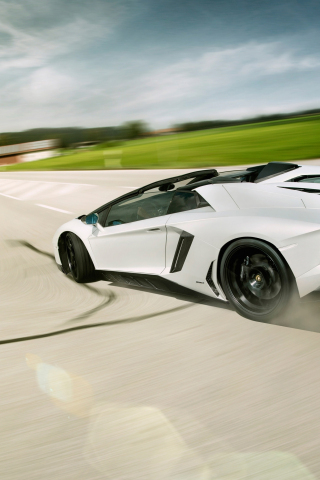 Novitec Torado Lamborghini Aventador, sports car, white, 240x320 wallpaper