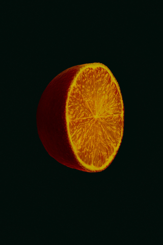 Half orange, fruit, close up, 240x320 wallpaper