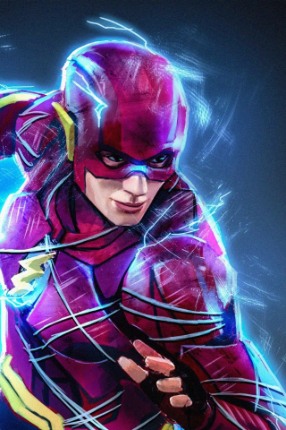 Flash, superhero, fan art, 240x320 wallpaper