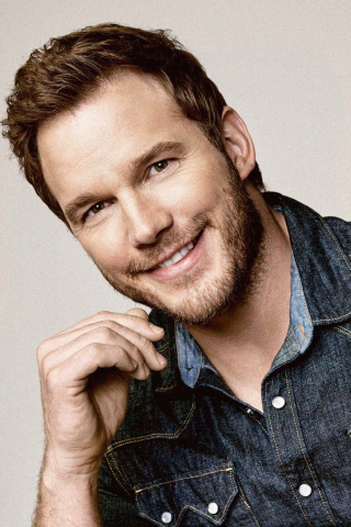 Smile, actor, jeans shirt, Chris Pratt, 240x320 wallpaper