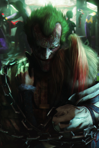 Batman: Arkham City, joker, villain, video game, 240x320 wallpaper