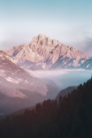 Mist, valley, mountains, beautiful, 240x320 wallpaper