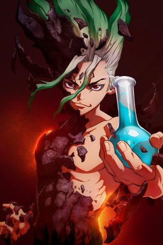 Download wallpaper 240x320 dr. stone, anime, artwork, old mobile, cell ...