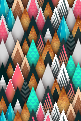 Triangles, abstract, digital art, 240x320 wallpaper