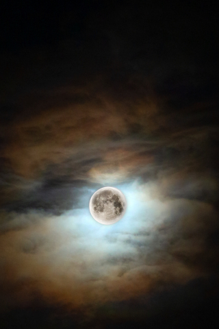 Night, moon, lunar, dark, 240x320 wallpaper