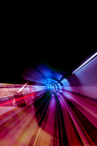 Tunnel, turn, motion blur, backlight, 240x320 wallpaper