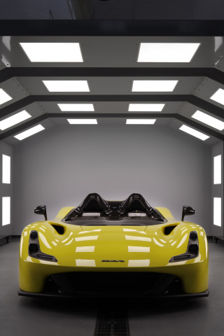 Dallara stradale, yellow sports car, convertible, 240x320 wallpaper