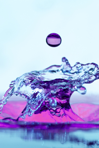 Violet-transparent, liquid splash, close up, 240x320 wallpaper