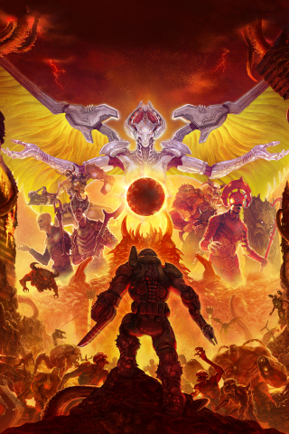 2020 game, Doom Eternal, 240x320 wallpaper
