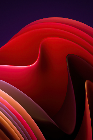 Windows 11, flow, red paper edges, art, 240x320 wallpaper