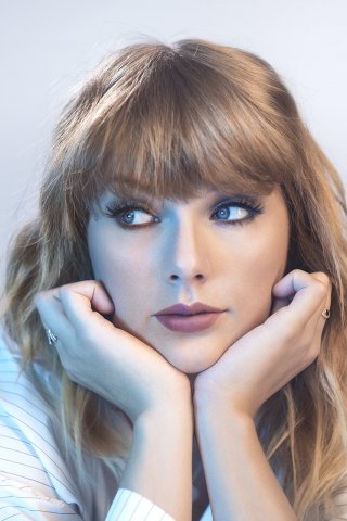 Looking away, beautiful, blue eyes, Taylor Swift, 240x320 wallpaper
