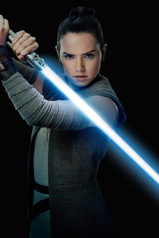 Daisy Ridley, Rey, Star Wars: The Last Jedi, movie, actress, 240x320 wallpaper