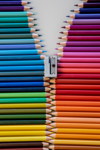 Colorful pencil, sharpener, 240x320 wallpaper