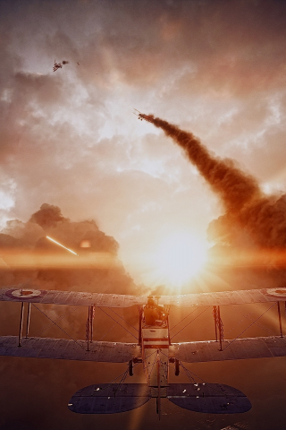 Battlefield 1, aircraft, fight, clouds, sky, 240x320 wallpaper