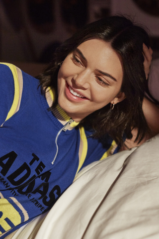 Kendall Jenner, adidas campaign, smile, 2018, 240x320 wallpaper