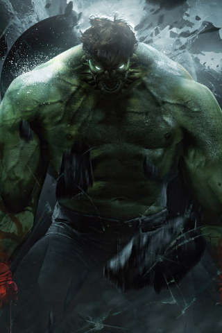 Mad and angry, the hulk, monster, 240x320 wallpaper