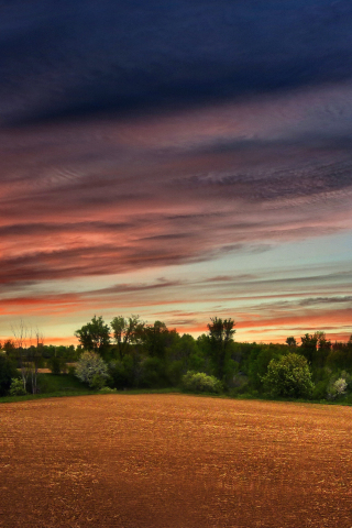 Clouds, sunset, sky, nature, landscape, 240x320 wallpaper