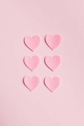 Pink hearts, minimal, 240x320 wallpaper