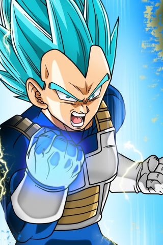 Vegeta, anime boy, blue hair, 240x320 wallpaper