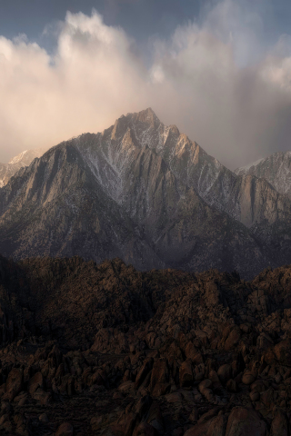 Mountains, The Granite Fields, Sierra, Nevada, 240x320 wallpaper