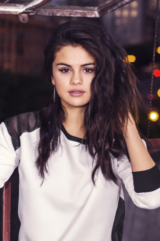 Selena Gomez, singer, brunette, beautiful, 240x320 wallpaper
