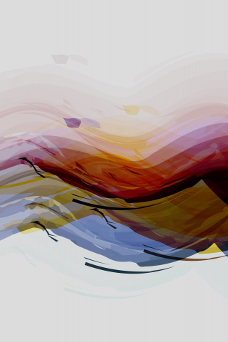 Waves of color, flow, artwork, 240x320 wallpaper