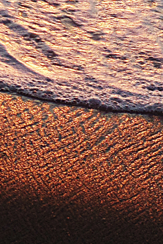 Beach, foam, sand, close up, 240x320 wallpaper