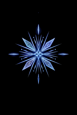 Frozen 2, snowflake, minimal, 240x320 wallpaper