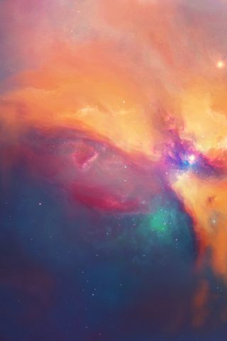 Cosmos, nebula, universe, colorful clouds, art, 240x320 wallpaper