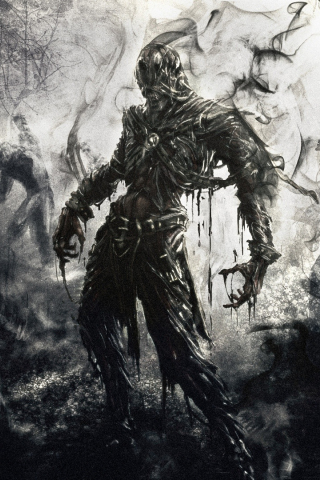 Creepy, zombie, dark, art, 240x320 wallpaper