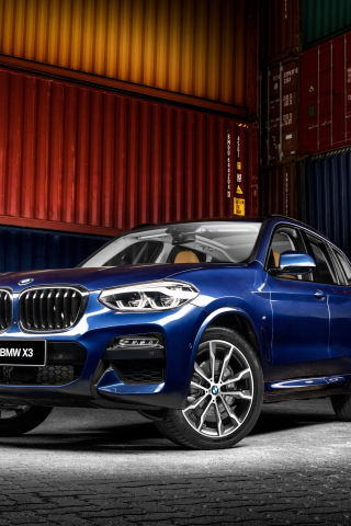 BMW X3, compact suv, blue, 240x320 wallpaper
