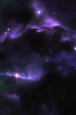 Nebula, stars, glare, dark, space, art, 240x320 wallpaper