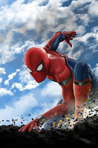 Spider-man, superhero, art, 2019, 240x320 wallpaper