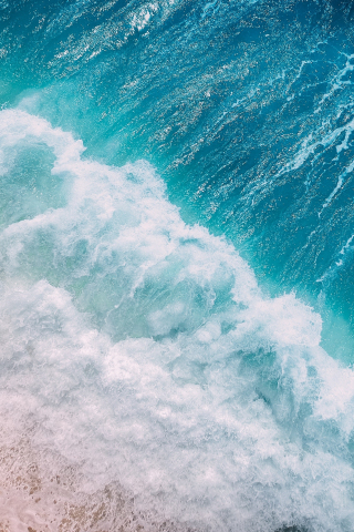 Download wallpaper 240x320 ocean, blue waves, aerial view, old mobile, cell  phone, smartphone, 240x320 hd image background, 24074