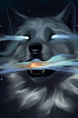 Wolf's muzzle, fantasy, art, 240x320 wallpaper