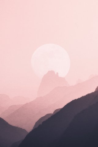 Minimal, horizon, nature, mountains, silhouette, 240x320 wallpaper